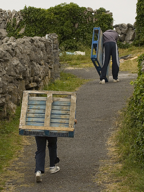 bonfire on Inis Meain (Inish Mann) Aran Islands Ireland