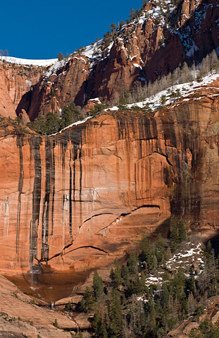 Kolob Canyon waterfall Zion National Park