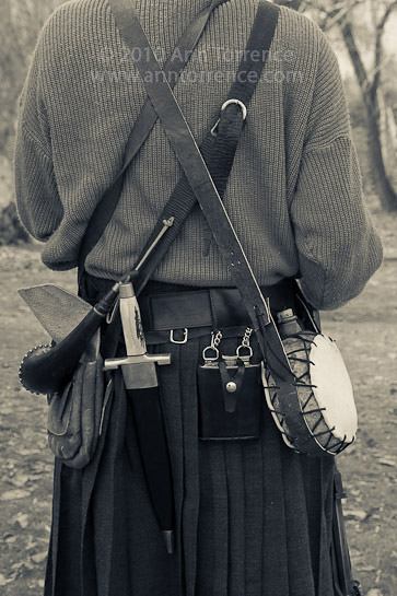 Scottish kilt and warrior gear