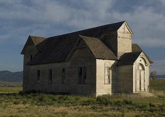 Ovid Idaho LDS ward church abandoned wooden structure
