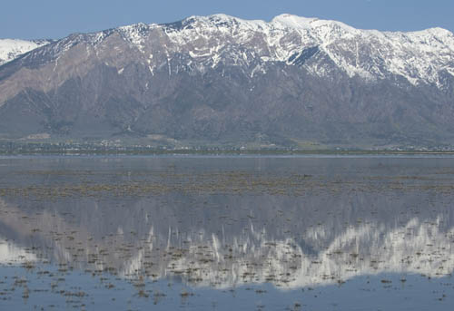 Great Salt Lake and Wellsville Mountains