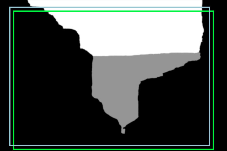Mask for Grand Canyon image, showing original and offset crop
